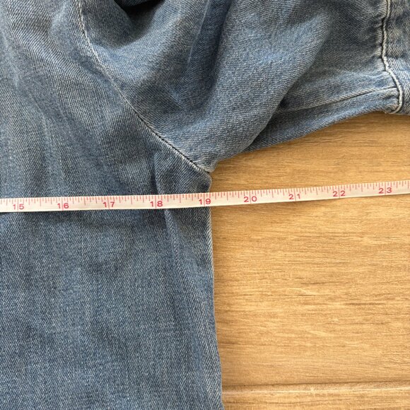 Frame Shirred Sleeve Button Up Shirt Women's Small Blue Denim Chambray Office - Picture 11 of 11